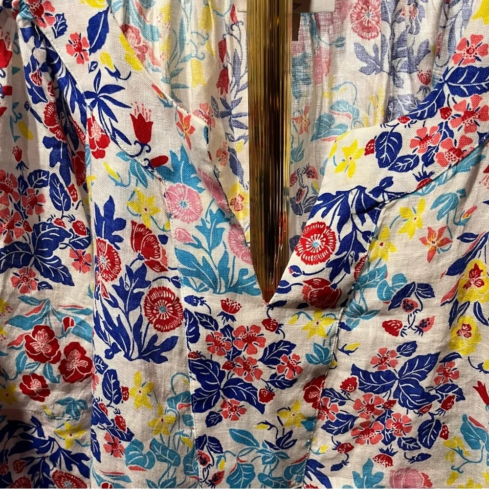 Charter Club 100% Linen Vibrant Floral Blouse XXL - Picture 5 of 10